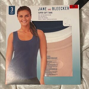 Jane and Bleecker Soft Tank Trio in Blue, White, and Pink 🎀💙🤍